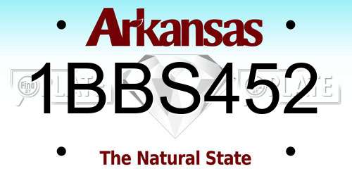 1BBS452 Arkansas License Plate