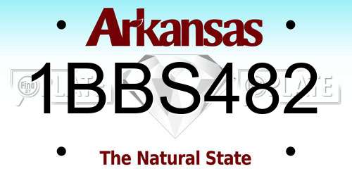 1BBS482 Arkansas License Plate