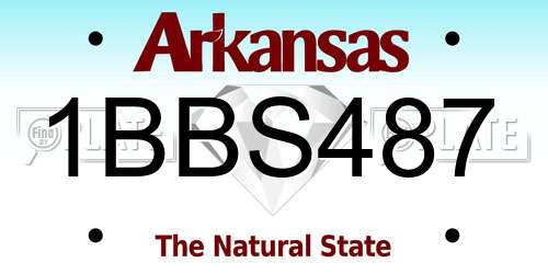 1BBS487 Arkansas License Plate