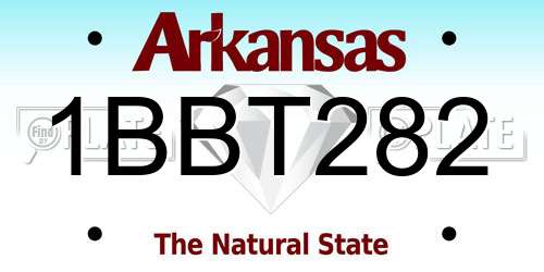 1BBT282 Arkansas License Plate