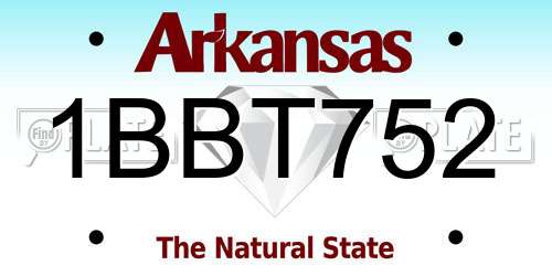 1BBT752 Arkansas License Plate