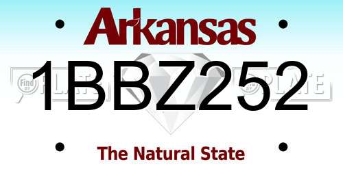 1BBZ252 Arkansas License Plate
