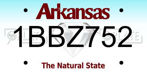 1BBZ752 Arkansas License Plate