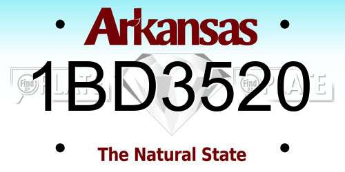 1BD3520 Arkansas License Plate