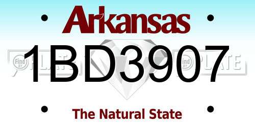 1BD3907 Arkansas License Plate