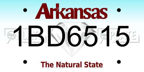 1BD6515 Arkansas License Plate