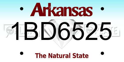 1BD6525 Arkansas License Plate