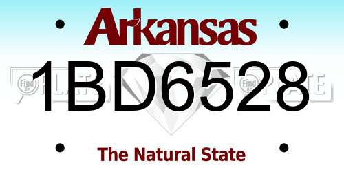 1BD6528 Arkansas License Plate