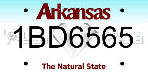 1BD6565 Arkansas License Plate