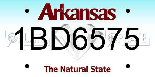 1BD6575 Arkansas License Plate