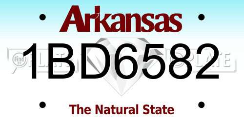 1BD6582 Arkansas License Plate