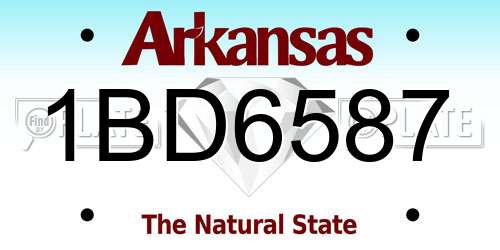 1BD6587 Arkansas License Plate