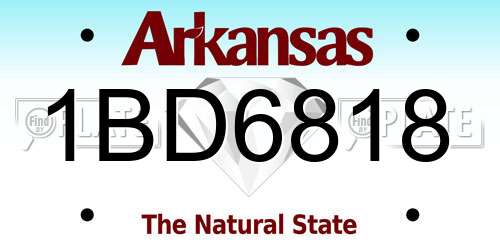 1BD6818 Arkansas License Plate