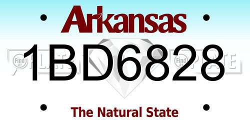 1BD6828 Arkansas License Plate