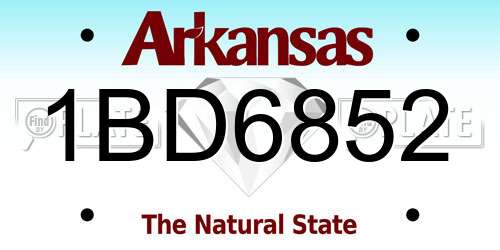 1BD6852 Arkansas License Plate