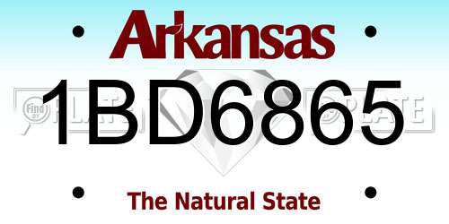 1BD6865 Arkansas License Plate