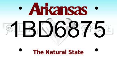 1BD6875 Arkansas License Plate