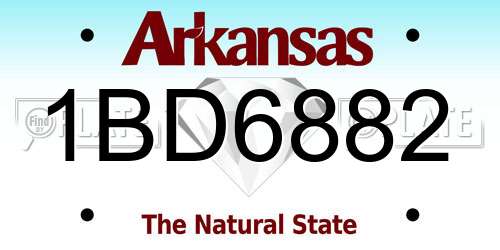 1BD6882 Arkansas License Plate