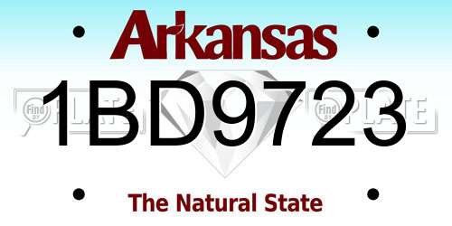 1BD9723 Arkansas License Plate