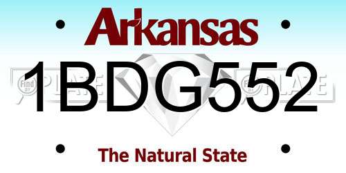 1BDG552 Arkansas License Plate