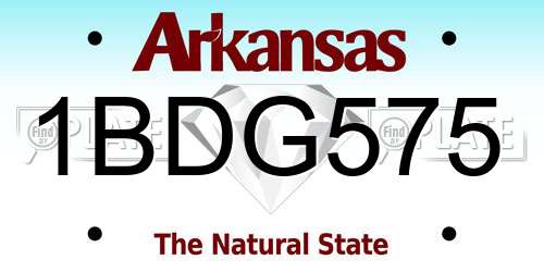 1BDG575 Arkansas License Plate