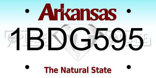 1BDG595 Arkansas License Plate
