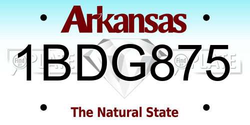 1BDG875 Arkansas License Plate