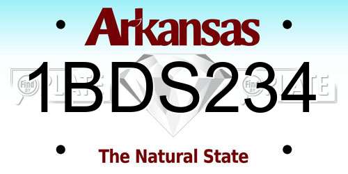 1BDS234 Arkansas License Plate