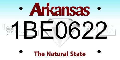 1BE0622 Arkansas License Plate