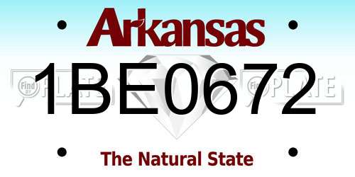 1BE0672 Arkansas License Plate