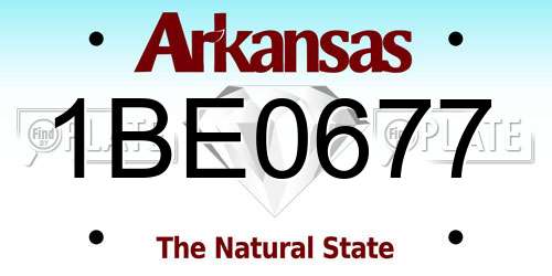 1BE0677 Arkansas License Plate