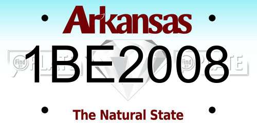 1BE2008 Arkansas License Plate