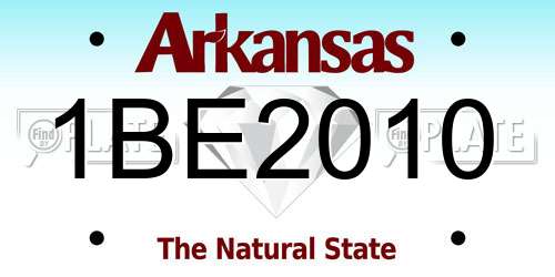 1BE2010 Arkansas License Plate