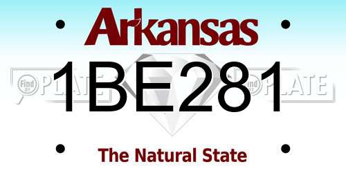 1BE281 Arkansas License Plate