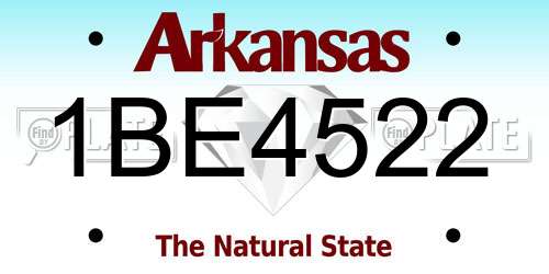 1BE4522 Arkansas License Plate