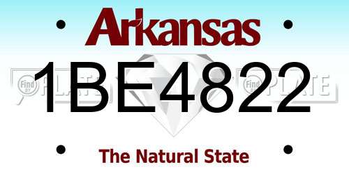 1BE4822 Arkansas License Plate