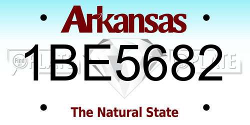 1BE5682 Arkansas License Plate