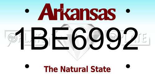1BE6992 Arkansas License Plate