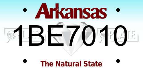 1BE7010 Arkansas License Plate