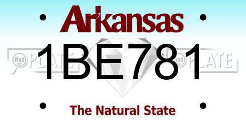 1BE781 Arkansas License Plate