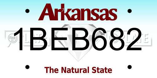 1BEB682 Arkansas License Plate