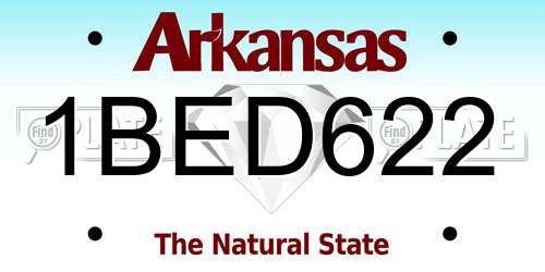 1BED622 Arkansas License Plate