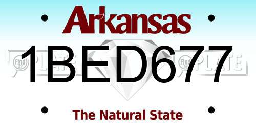 1BED677 Arkansas License Plate