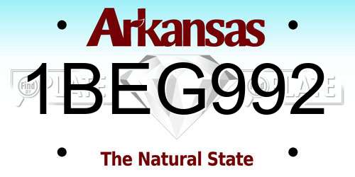 1BEG992 Arkansas License Plate