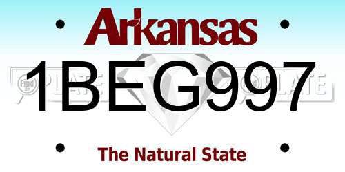 1BEG997 Arkansas License Plate