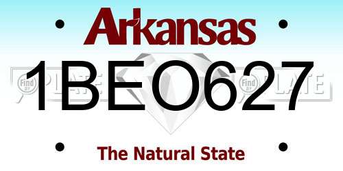 1BEO627 Arkansas License Plate