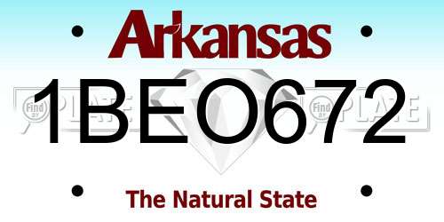 1BEO672 Arkansas License Plate