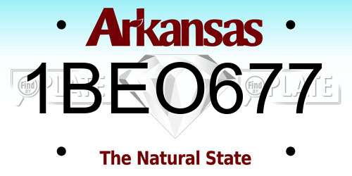 1BEO677 Arkansas License Plate
