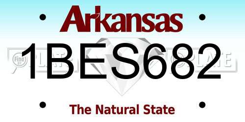 1BES682 Arkansas License Plate