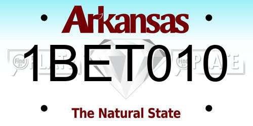 1BET010 Arkansas License Plate